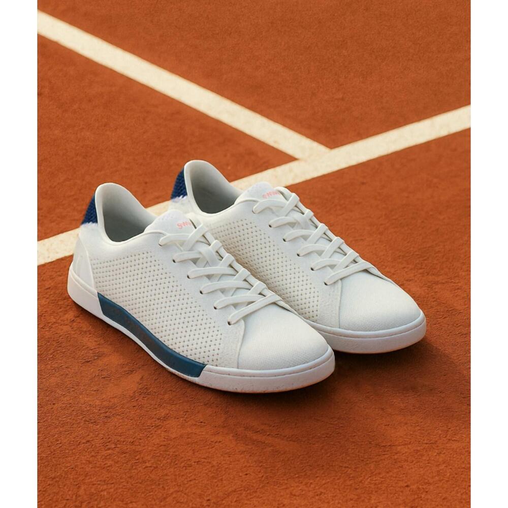 NEW SWIMS men's breeze tennis knit sneaker in white/ensign blue